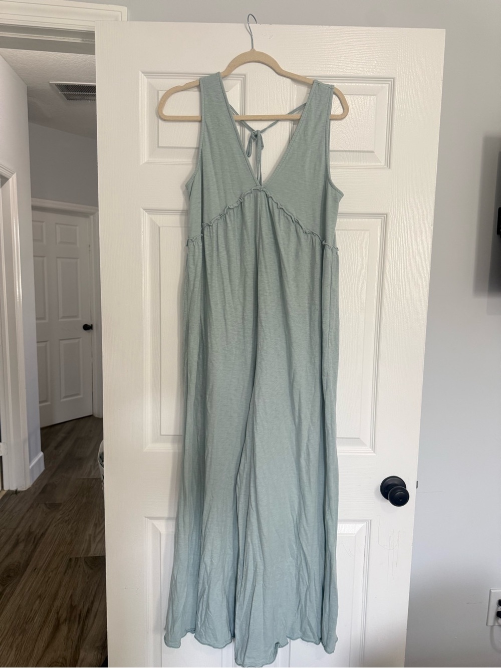 American Eagle Outfitters Sage Green V-Neck Sleep Maxi jumpsuit